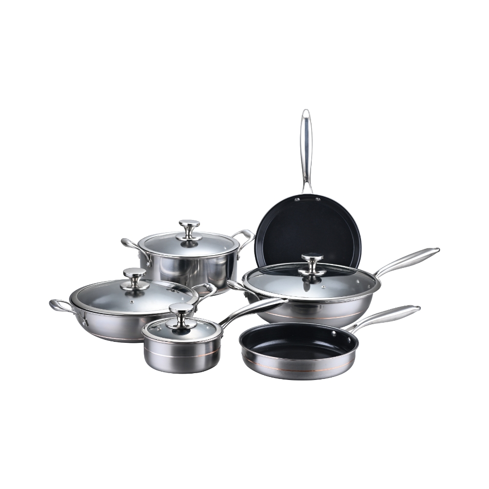 10PC copper cookware set