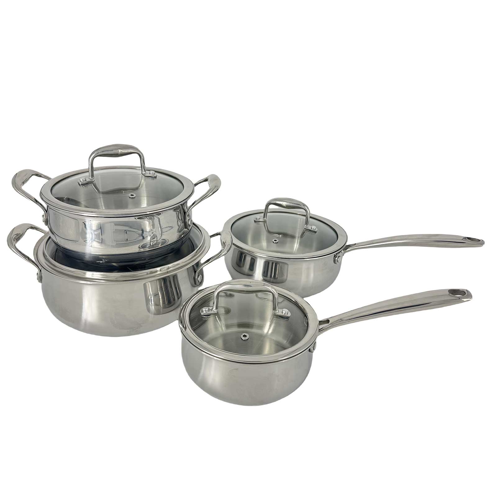 8PC Tri-Ply Stainless Cookware Set