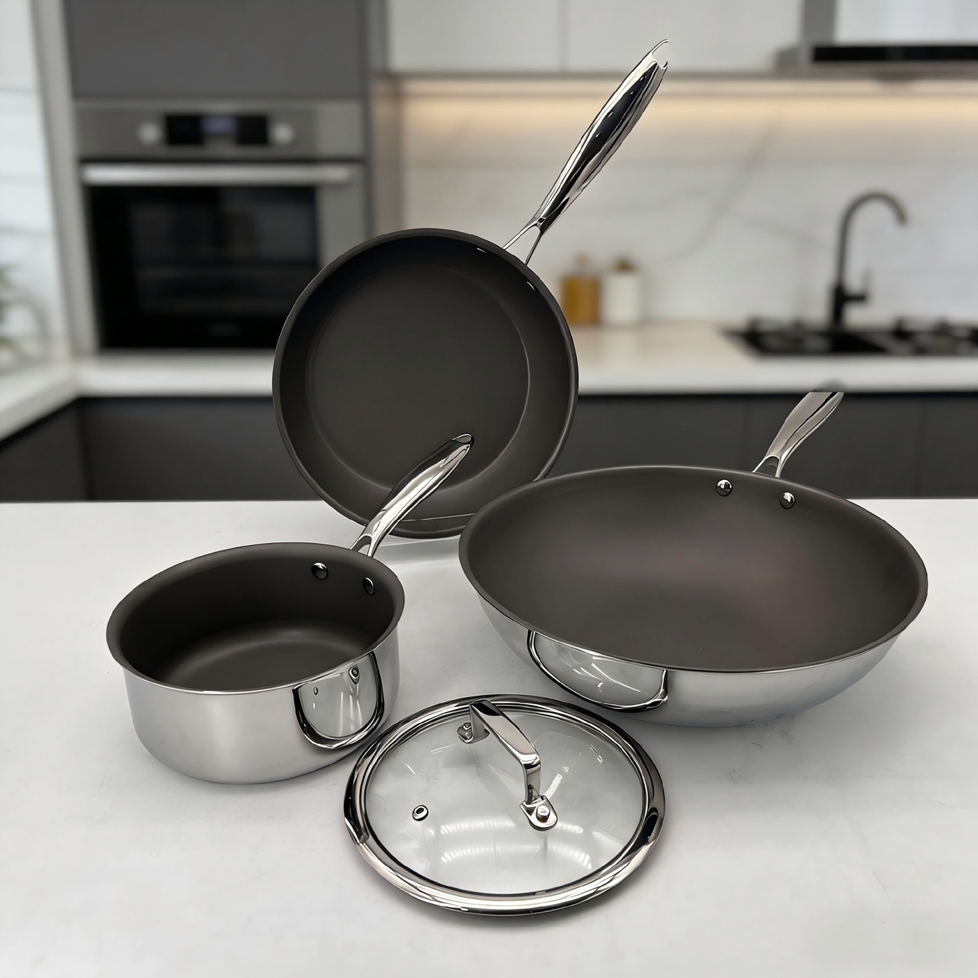Tri-ply Titanium Non-Stick Cookware Set