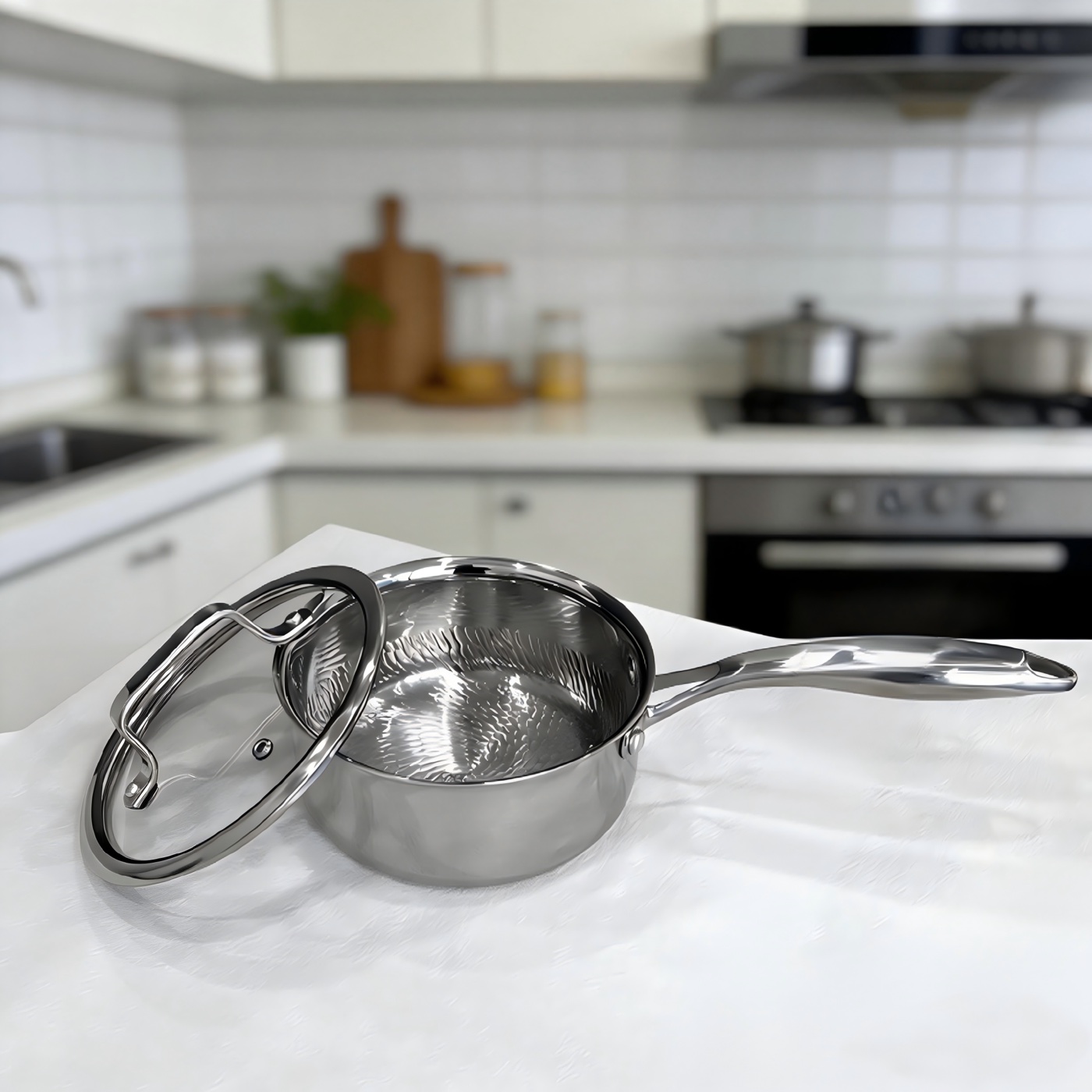Tri-ply Titanium Saucepan